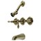 Kingston Brass KB233ACLAB Three-Handle Tub and Shower Faucet, Antique Brass KB233ACLAB - alternate 1